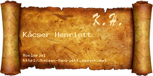 Kácser Henriett névjegykártya