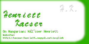 henriett kacser business card